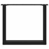 vidaXL Coffee Table Legs U-Shaped 2 pcs Black 50x(42-43) cm Steel