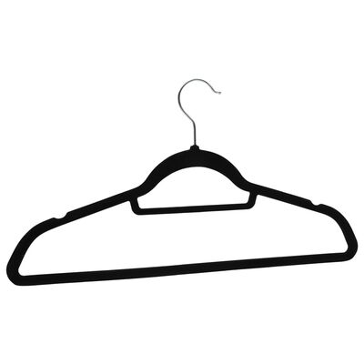 vidaXL 100 pcs Clothes Hanger Set Anti-slip Black Velvet