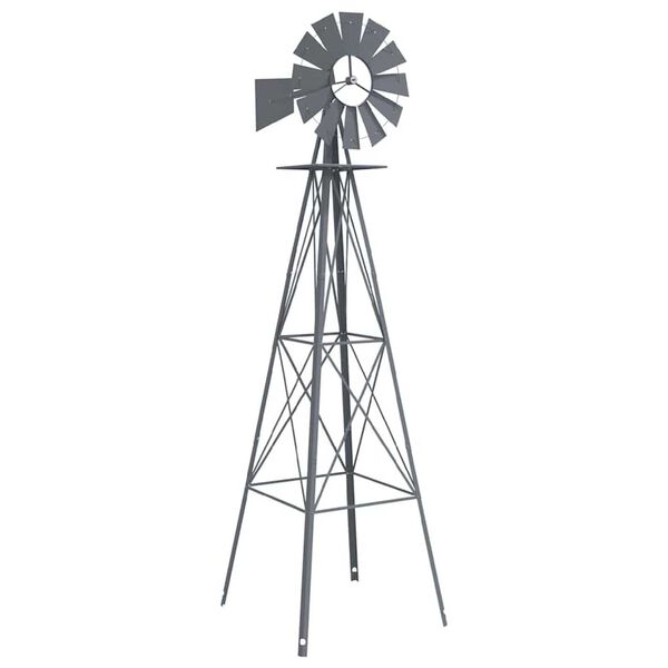 vidaXL Windmill Manual Grey 84 x 68 x 245 cm Iron