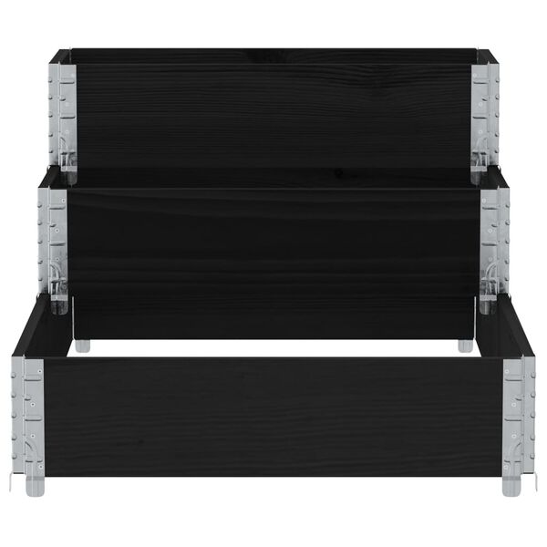 vidaXL 3-Tier Raised Bed Black 120x80 cm Solid Wood Pine