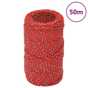 vidaXL Boat Rope Red 2 mm 50 m Polypropylene