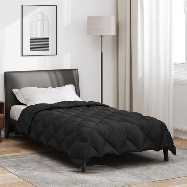 vidaXL Winter Duvet Black 220 x 155 cm Microfiber