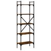 vidaXL Bookcase 5-Tier Smoked Oak 56x31.5x174 cm Engineered Wood