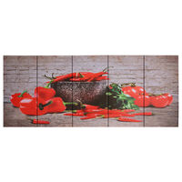 vidaXL Canvas Wall Print Set Paprika Multicolour 150x60 cm