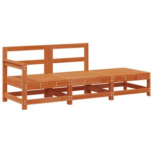 vidaXL Sectional Sofa Units 3 Piece Wax Brown Solid Pine Wood