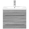 vidaXL Bathroom Sink Cabinet with Built-in Basin Grey Sonoma
