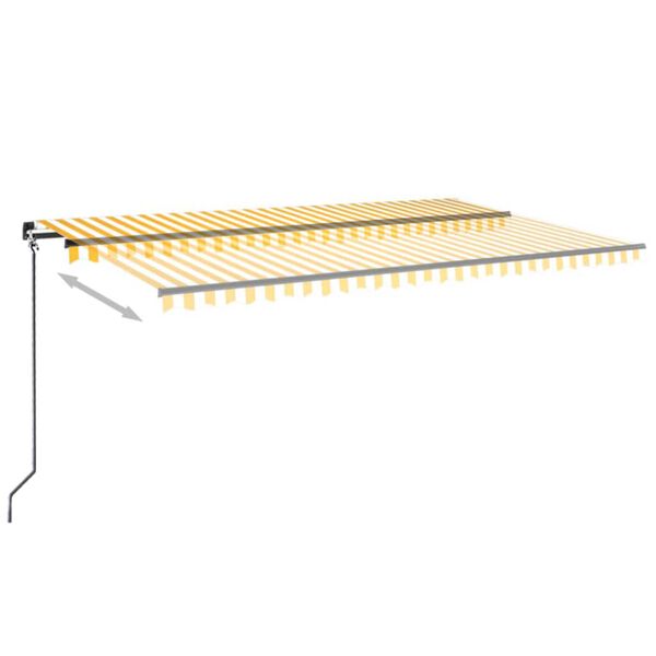 vidaXL Manual Retractable Awning with LED 500x300 cm Yellow and White