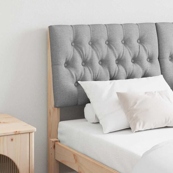 vidaXL Upholstered Headboard Light Grey 140 cm Solid Pine Wood