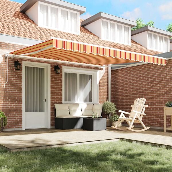 vidaXL Retractable Awning Yellow and Orange 400 x 300 cm