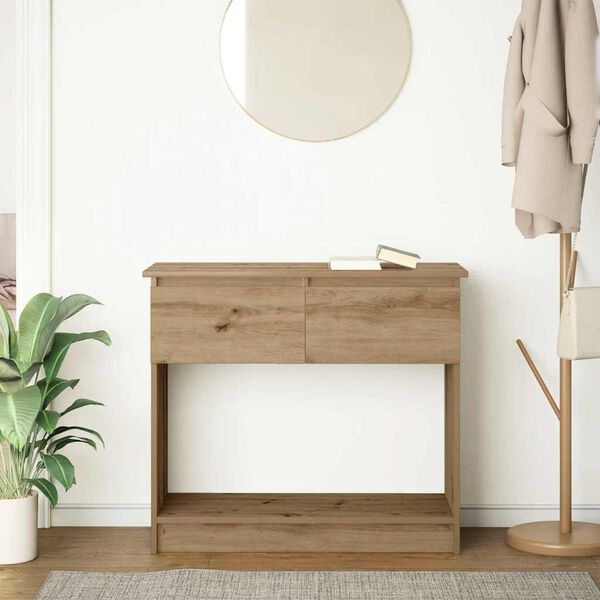 vidaXL Console Table with Drawers Artisan Oak 85.5x38.5x74.5 cm