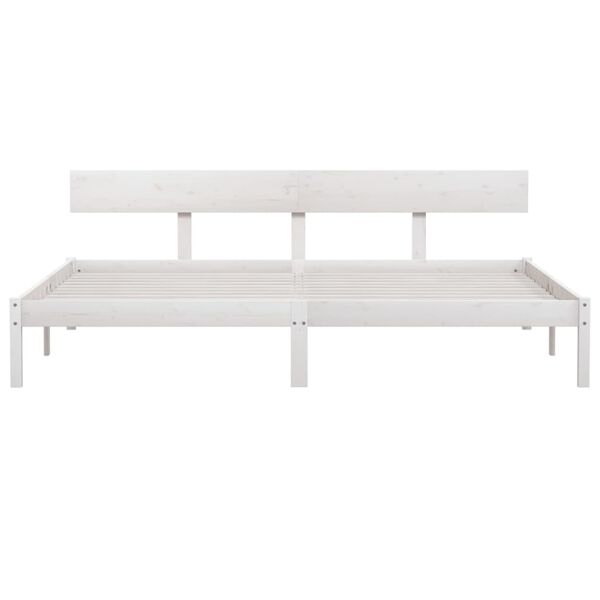vidaXL Bed Frame without Mattress White Solid Wood 200x200 cm