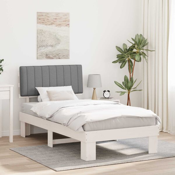 vidaXL Bed Frame with Upholstered Headboard Light Grey 100 x 200 cm