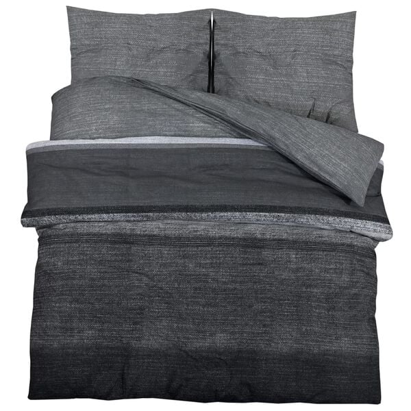vidaXL Duvet Cover Set Dark Grey 200x200 cm Cotton