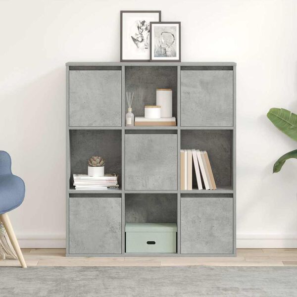vidaXL Bookcase Concrete Grey 89x24x101.5 cm Engineered Wood
