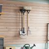 vidaXL Garden Tool Storage Rack Wall Mounted Black Steel