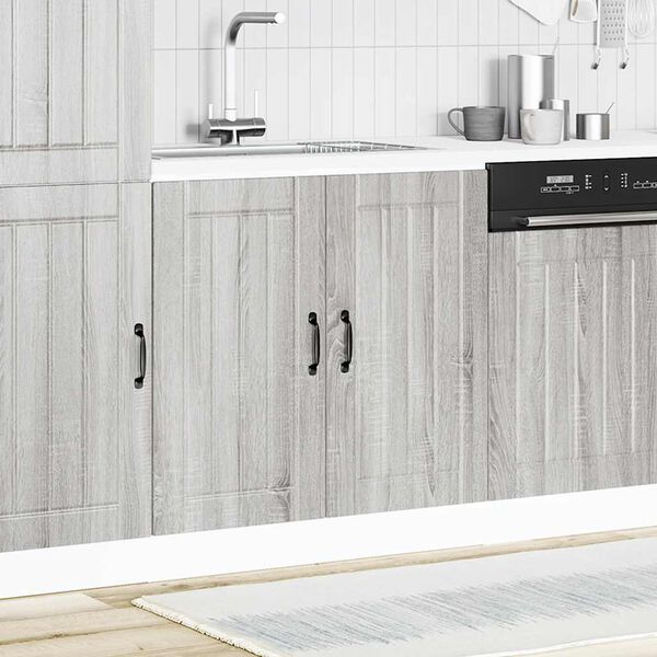 vidaXL Sink Base Cabinet Lucca Grey Sonoma Engineered Wood