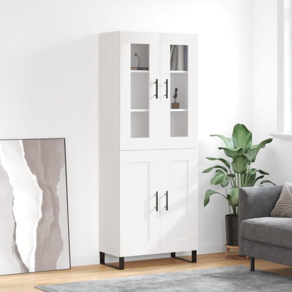 vidaXL Highboard White 69.5x34x180 cm Engineered Wood