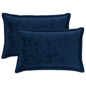 vidaXL Cushion Cover 2 pcs HOUTEN Navy Blue 50 x 80 cm Flannel