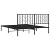 vidaXL Metal Bed Frame without Mattress with Headboard Black 160x200cm