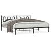 vidaXL Metal Bed Frame without Mattress with Headboard Black 200x200cm