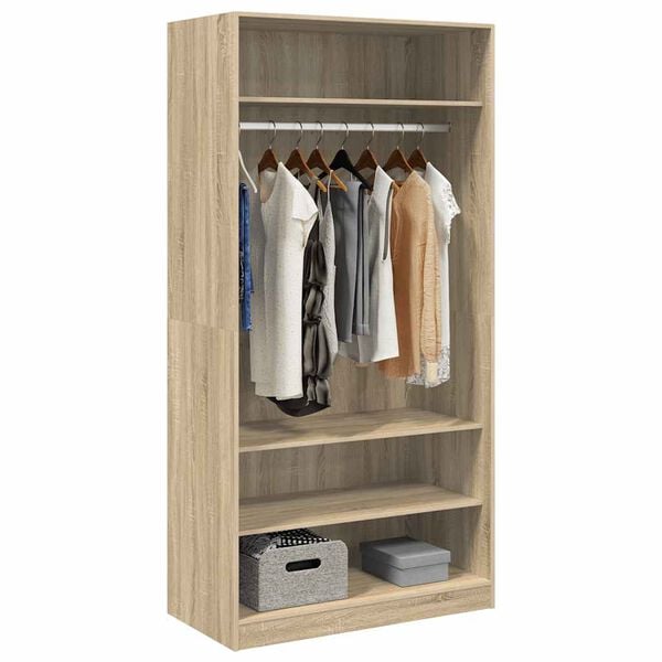 vidaXL Wardrobe Sonoma Oak 100x50x200 cm Engineered Wood
