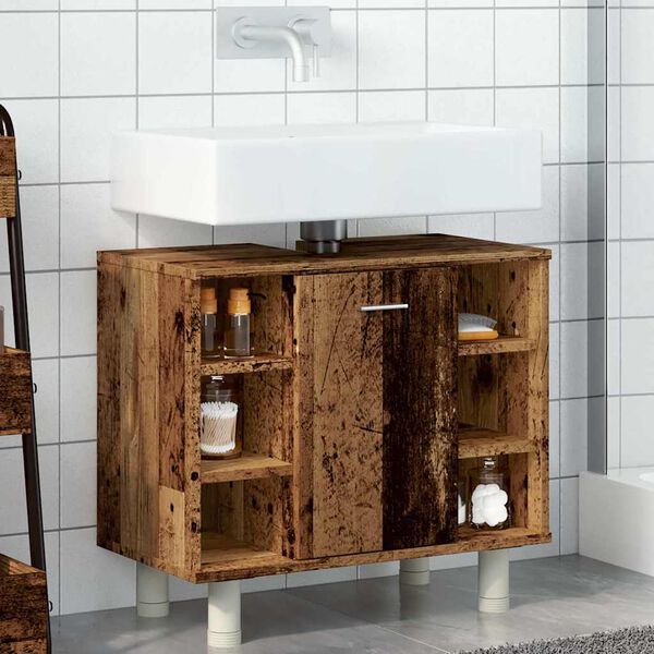 vidaXL Bathroom Cabinet Old Wood 60x32x53.5 cm Engineered Wood