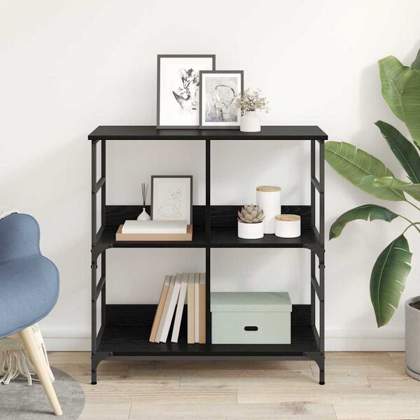 vidaXL Bookshelf Black oak Engineered wood