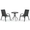 vidaXL 3 Piece Garden Bistro Set Black