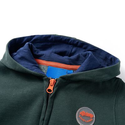 Kids' Hooded Sweatshirt with Zip Dark Green 92