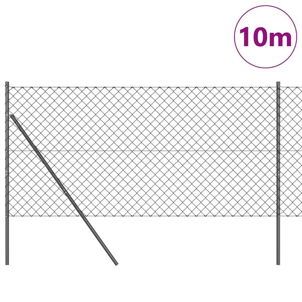 vidaXL Fence Post Grey 10 x 1.2 m (60 x 60 mm mesh) Steel and PVC