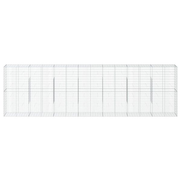 vidaXL Gabion Basket with Cover 700x50x200 cm Galvanised Iron