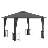 vidaXL Gazebo with Sidewalls&Double Roofs 3x3 m Anthracite