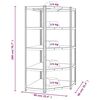 vidaXL 5-Layer Shelves 4 pcs Blue Steel&Engineered Wood