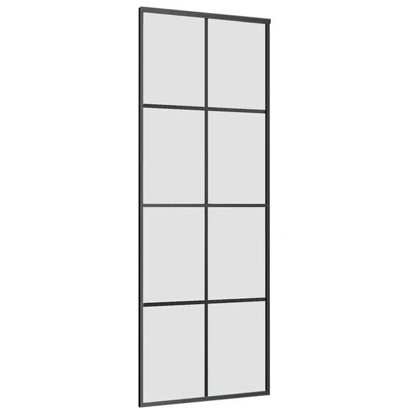vidaXL Sliding Door with Hardware Set 76x205 cm ESG Glass&Aluminium