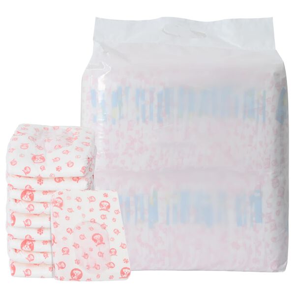 vidaXL Disposable Dog Diaper Female 50 pcs White XL
