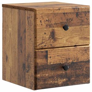 vidaXL Wall-Mounted Bedside Cabinet Old Wood 34.5 x 33 x 40 cm
