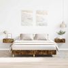 vidaXL Bed Frame No Mattress Smoked Oak 150x200 cm King Size Engineered Wood