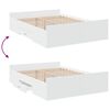 vidaXL Bed Frame with Drawers without Mattress White 120x190 cm Small Double