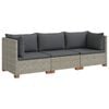 vidaXL 3 pcs Rattan Lounge Set with Cushions GENDT Natural Rattan