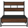 vidaXL Metal Bed Frame without Mattress Brown Oak 75x190 cm Small Single
