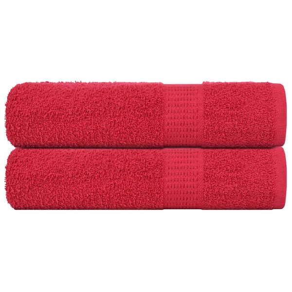 vidaXL Bath Towels "FROGN" 2 pcs Red 100x150 cm 360 gsm