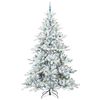 vidaXL Artificial Hinged Christmas Tree White 240 cm PVC and Steel