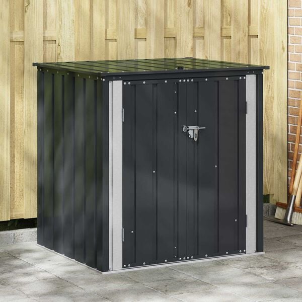 vidaXL Garden Storage Box Black 101.5 x 82 x 100 cm Steel