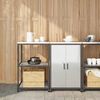 vidaXL Kitchen Storage Set with Shelf 2 pcs Silver Galvanised Steel
