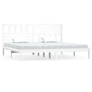 vidaXL Bed Frame without Mattress White Solid Wood Pine 200x200 cm