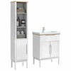 vidaXL Bathroom Furniture Set FLORO 2 pcs White Solid Pine Wood