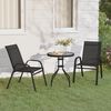 vidaXL 3 Piece Garden Bistro Set Black