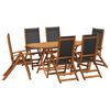 vidaXL 5 Piece Garden Dining Set Solid Wood Acacia and Textilene