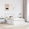 vidaXL Bed Frame with Mattress White 135 x 190 cm Solid Pine Wood