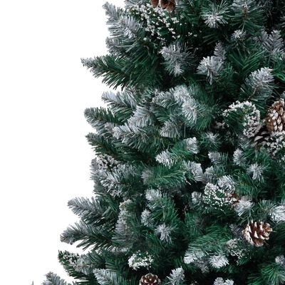 vidaXL Artificial Christmas Tree with Pine Cones and White Snow 210 cm